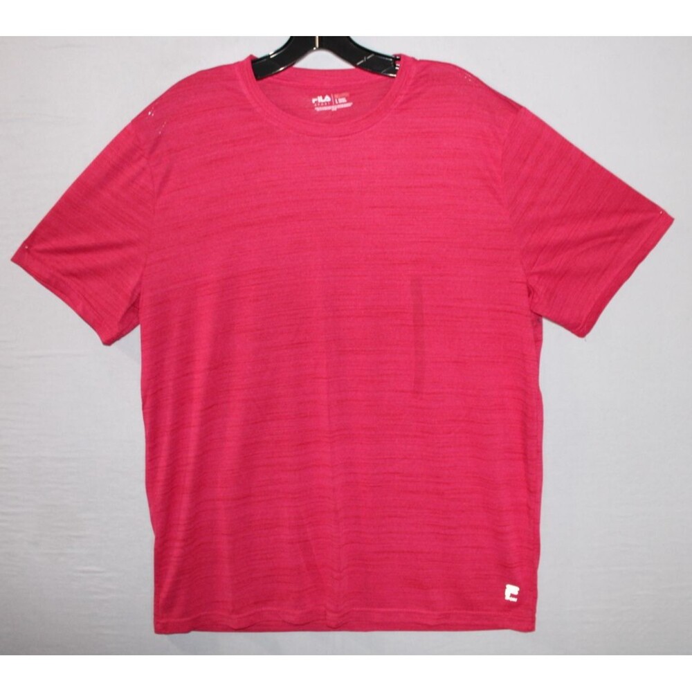 FILA Sport Shirt Large Red 100% Polyester Gym Regular Fit Lightweight
